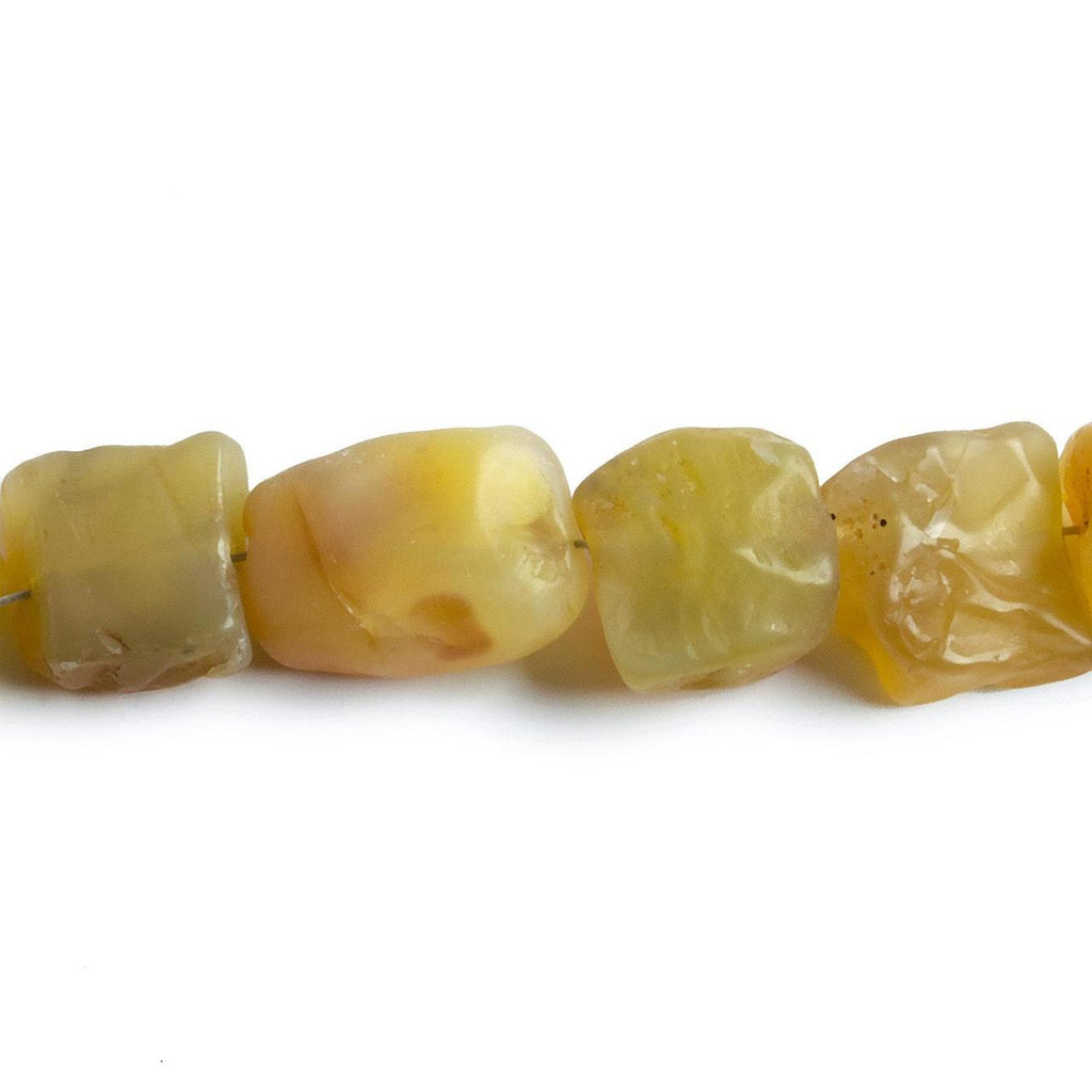 10x8-12x9mm Daffodil Yellow Agate Tumbled Hammer Faceted Rectangle 8 inch 18 pcs - The Bead Traders