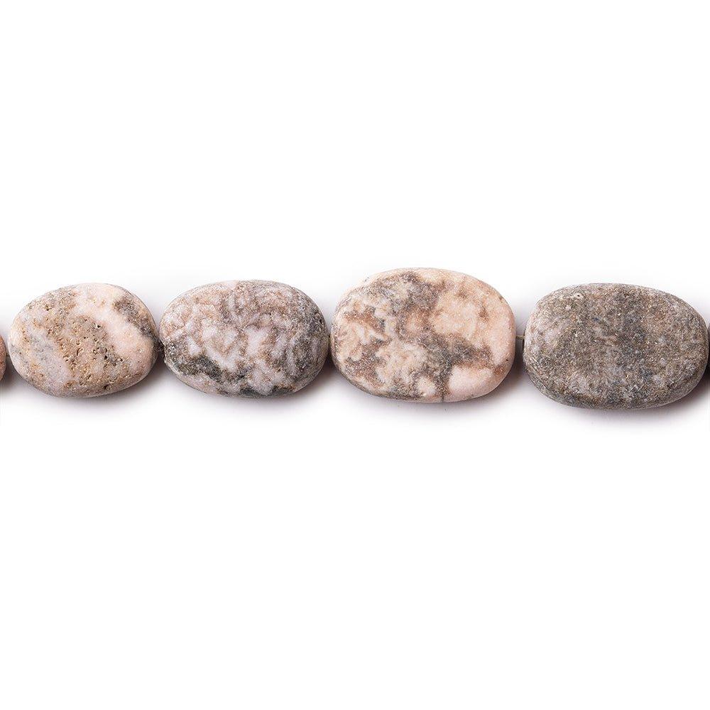 10x8-15x10mm Matte Chocolate Rhodochrosite plain ovals 7.5 inch 15 beads - The Bead Traders