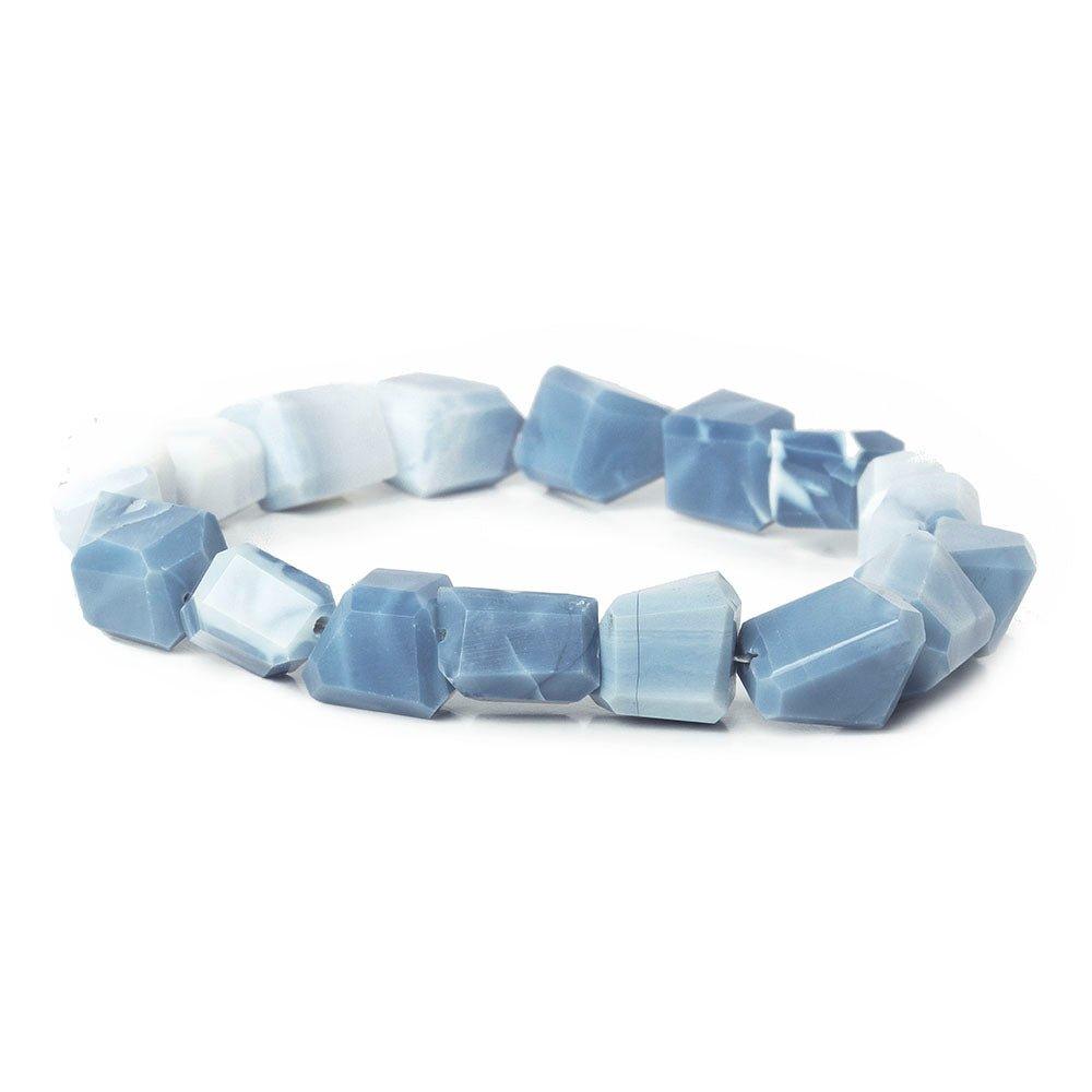 10x8-15x9mm Owyhee Denim Blue Opal faceted nuggets 8 inch 16 Beads - The Bead Traders