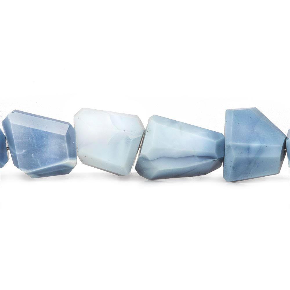 10x8-15x9mm Owyhee Denim Blue Opal faceted nuggets 8 inch 16 Beads - The Bead Traders