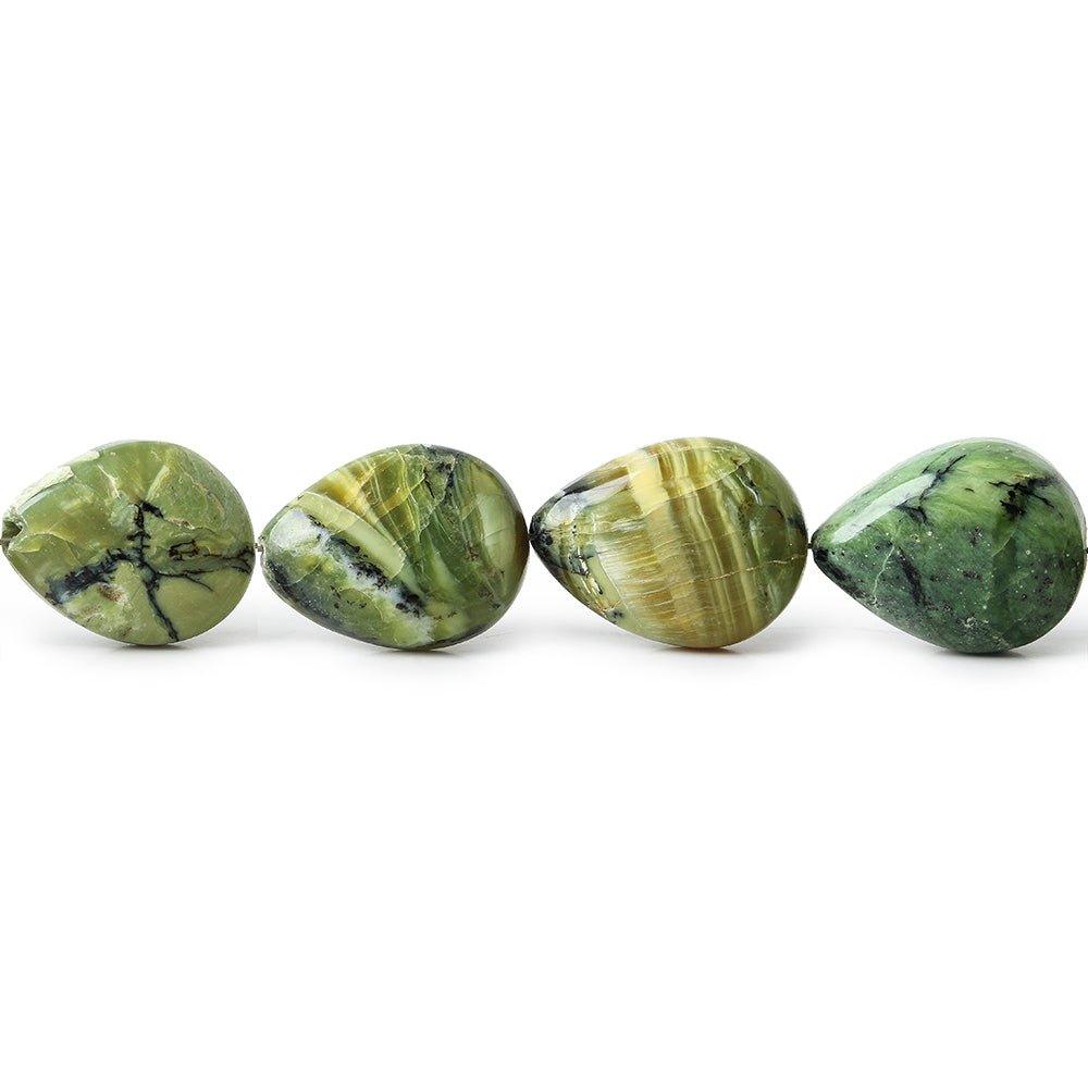 10x8-16x13mm Green Opal straight drill plain pears 18 inch 36 beads - The Bead Traders