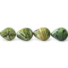 10x8-16x13mm Green Opal straight drill plain pears 18 inch 36 beads - The Bead Traders