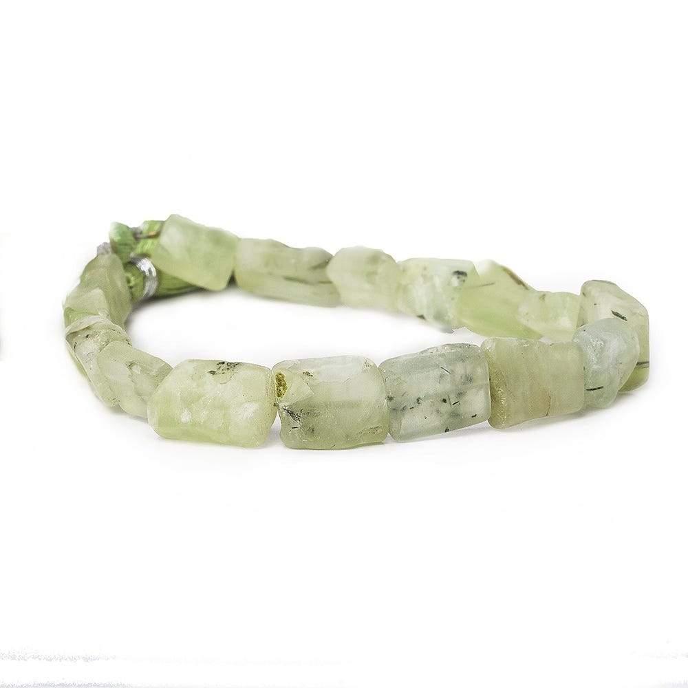 10x8-17x10mm Prehnite Hammer Faceted Rectangle Beads 8 in 16 pcs - The Bead Traders