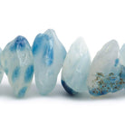 10x8-18x9mm Dark Blue & Light Blue Agate Hammer Faceted Disc 8 inch 23 pcs - The Bead Traders