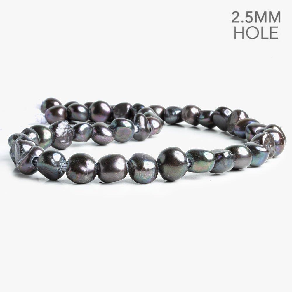 10x8.5mm-12x10mm Smoky Plum Large Hole Baroque Freshwater Pearls 16 inch 49 pieces - The Bead Traders