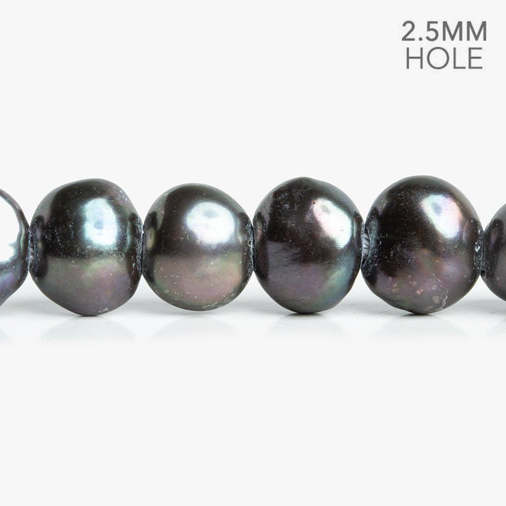 10x8.5mm-12x10mm Smoky Plum Large Hole Baroque Freshwater Pearls 16 inch 49 pieces - The Bead Traders