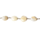 10x8mm Cream Opal faceted oval Black Gold Chain by the foot - The Bead Traders