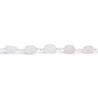 10x8mm Matte Morganite Nugget Silver Chain 19 beads - The Bead Traders