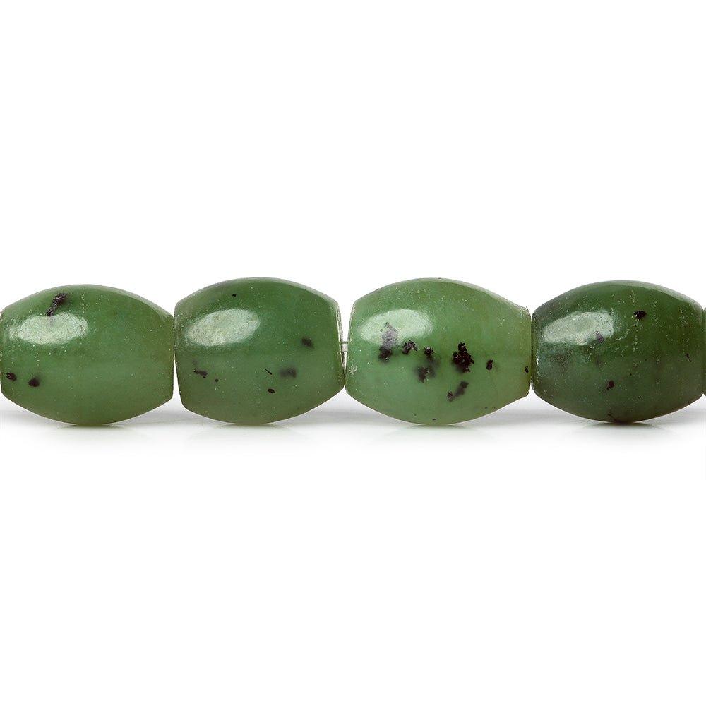 10x8mm Nephrite Jade plain Rice Tube beads 15.5 inch 38 pieces - The Bead Traders