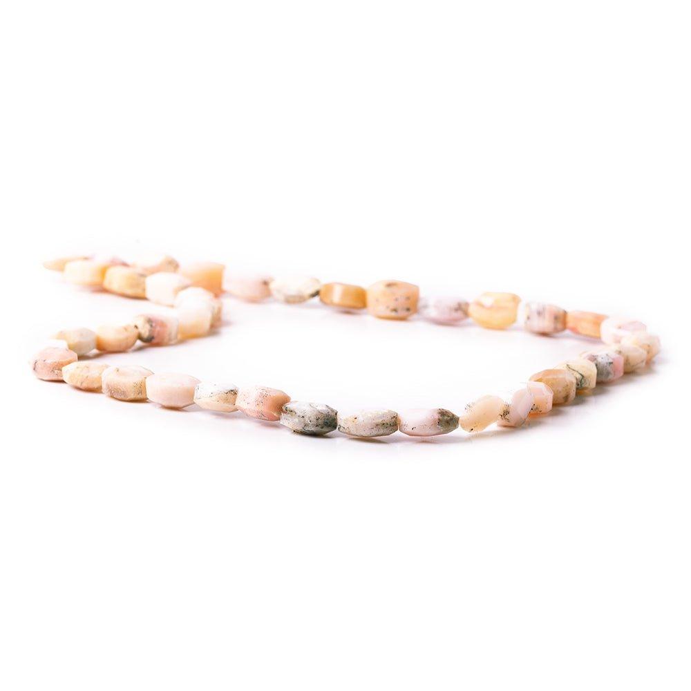 10x8mm Pink Peruvian Opal Straight Drilled Faceted Ovals 16 inch 41 pieces - The Bead Traders