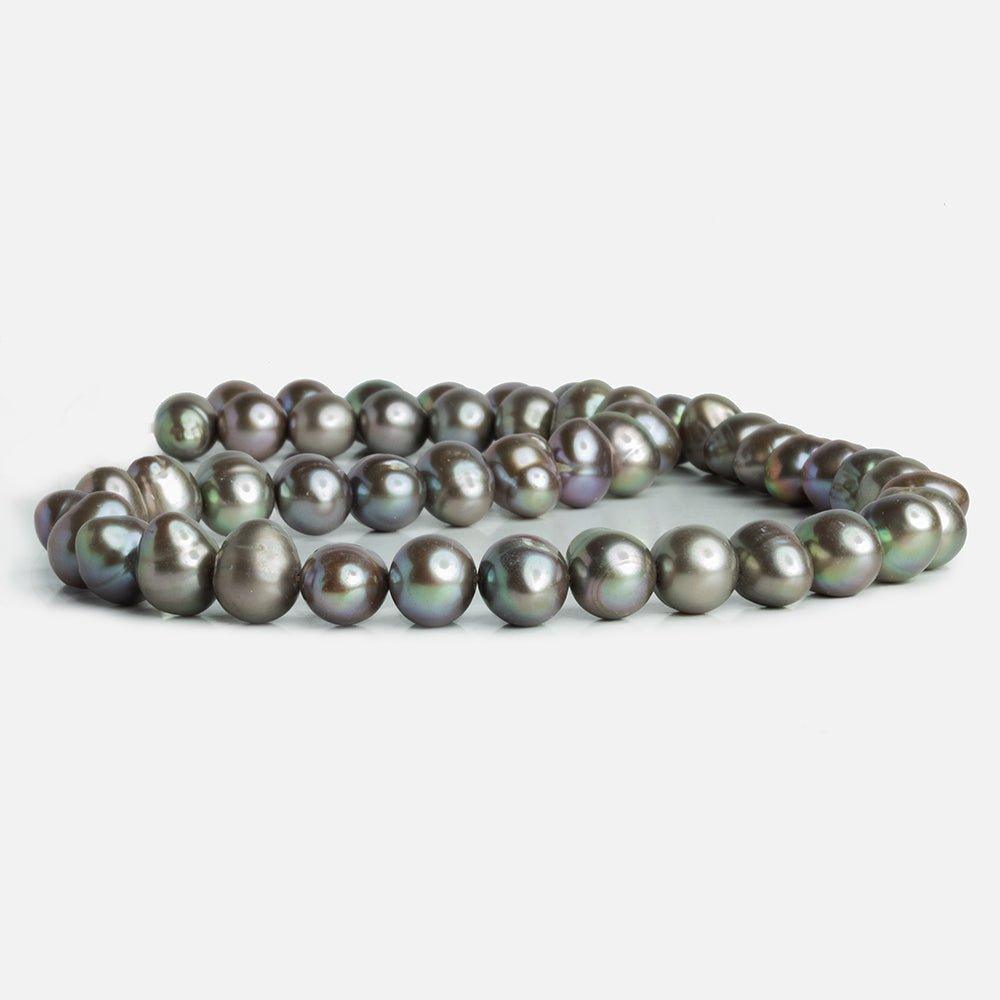 10x8mm Steel Peacock Baroque Pearls 15 inch 50 pieces - The Bead Traders