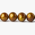 10x9-11x10mm Copper Ringed Baroque Freshwater Pearls 40 beads 15.5 inch - The Bead Traders
