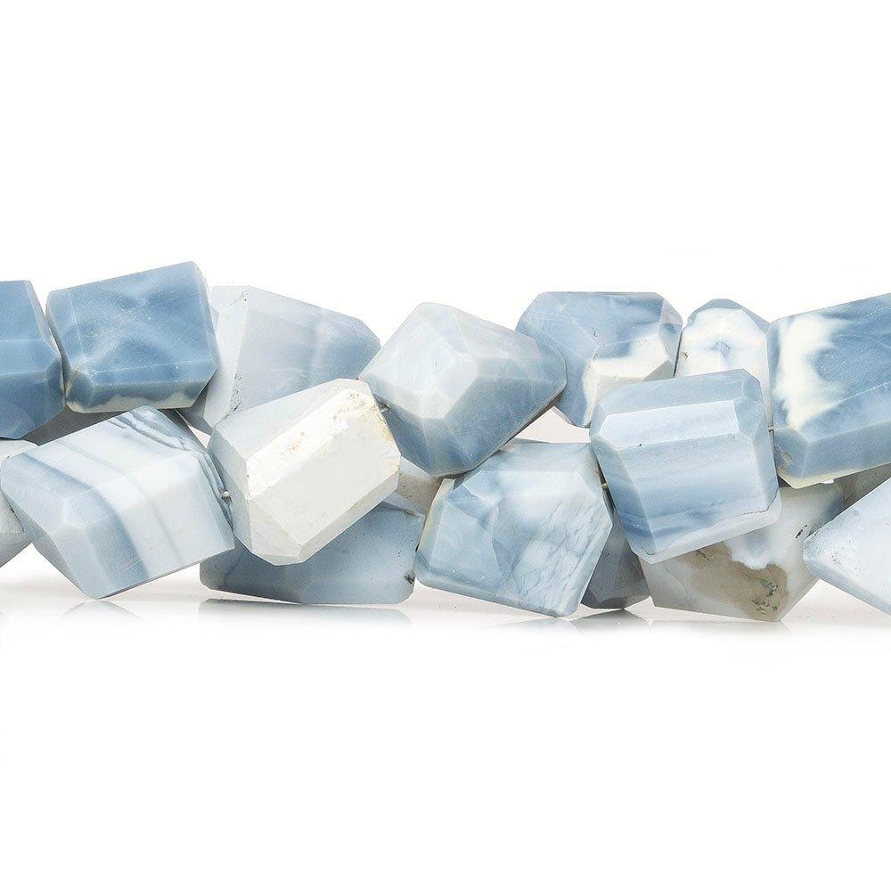 10x9-14x11mm Owyhee Denim Blue Opal faceted nugget 8 inch 15 beads - The Bead Traders