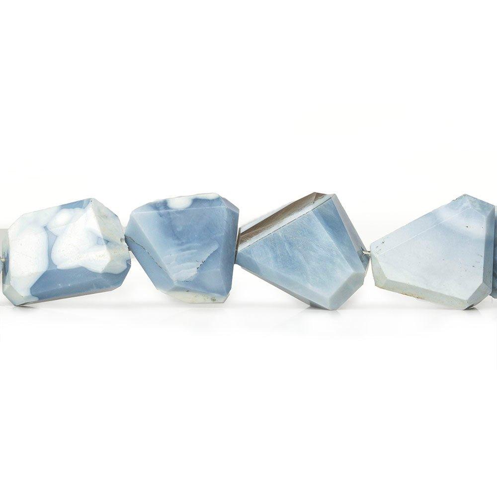 10x9-14x11mm Owyhee Denim Blue Opal faceted nugget 8 inch 15 beads - The Bead Traders