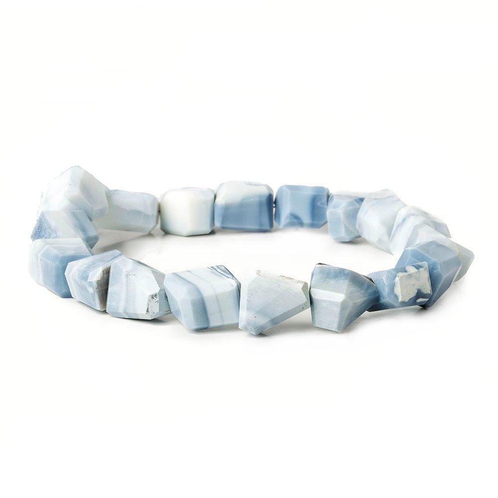 10x9-14x11mm Owyhee Denim Blue Opal faceted nugget 8 inch 15 beads - The Bead Traders