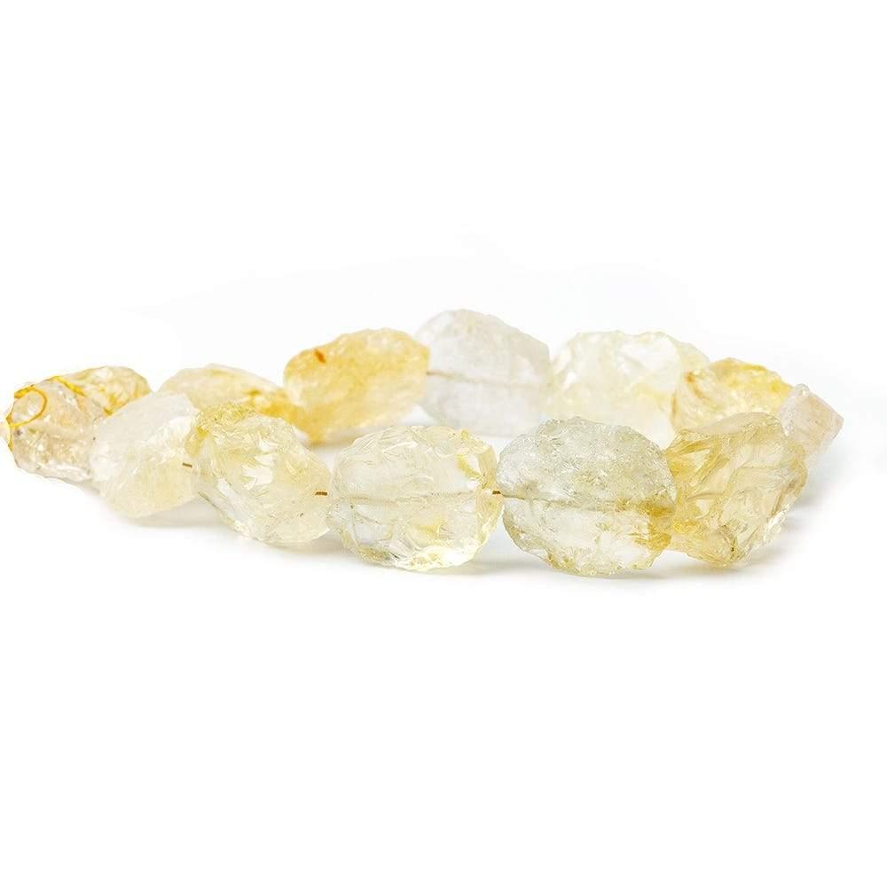 10x9-15x13mm Citrine Beads Hammer Faceted Ovals 8 inch 16 pcs - The Bead Traders