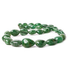 10x9-21x16mm Green Aventurine plain nuggets & plain pears 16 inches 30 beads - The Bead Traders