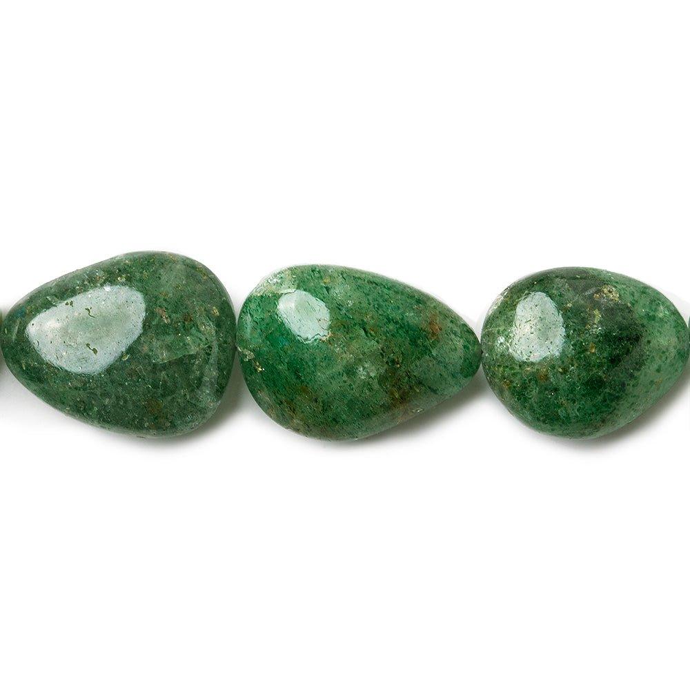 10x9-21x16mm Green Aventurine plain nuggets & plain pears 16 inches 30 beads - The Bead Traders