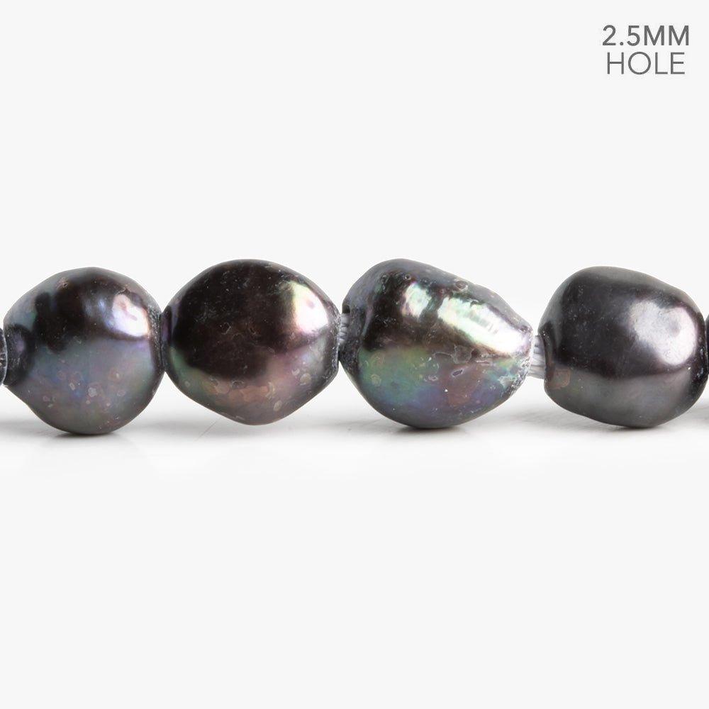 10x9mm-12x10mm Dark Smoky Plum Large Hole Baroque Freshwater Pearls 16 inch 38 pieces - The Bead Traders