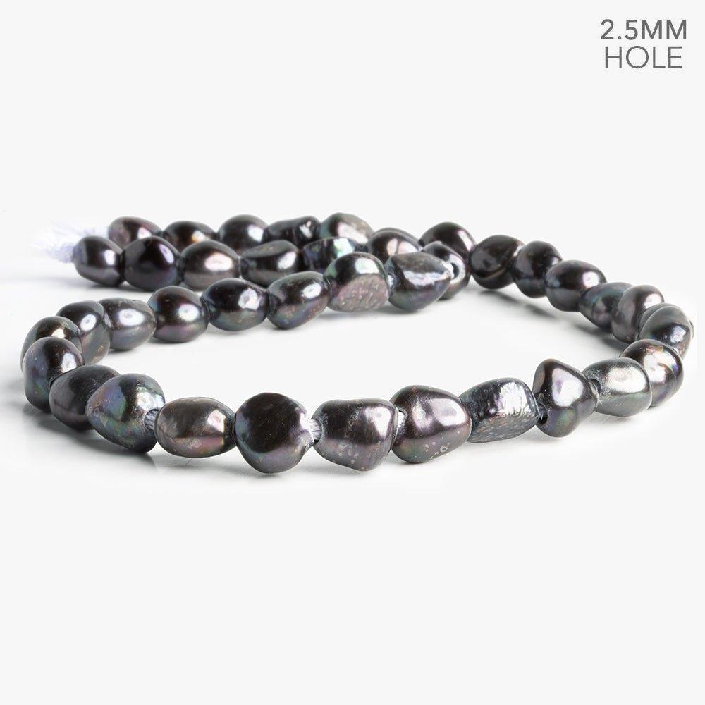 10x9mm-12x10mm Dark Smoky Plum Large Hole Baroque Freshwater Pearls 16 inch 38 pieces - The Bead Traders
