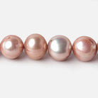 10x9mm Dark Rose Side Drilled Off Round Freshwater Pearl16 inch 44 pcs - The Bead Traders