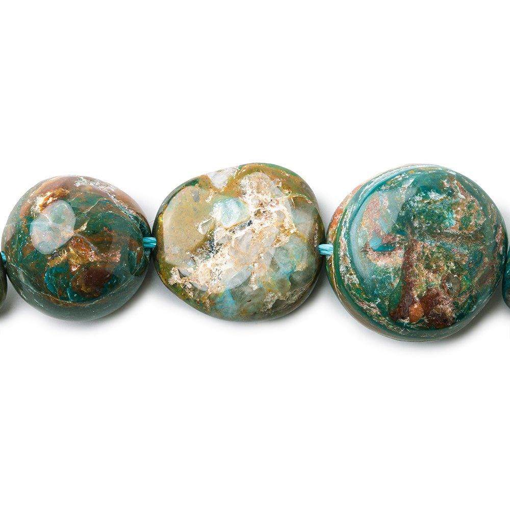10x9x7-20x20x9mm Blue Peruvian Opal & Matrix plain nuggets 16 inch 30 beads - The Bead Traders