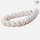11-11.5mm Off White Ringed Baroque Large Hole pearls 8 inch 20 pieces - The Bead Traders