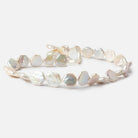 11-12mm Bright White Hexagon Fancy Blister Freshwater Pearls 15.5 inch 31 pieces - The Bead Traders