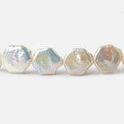 11-12mm Bright White Hexagon Fancy Blister Freshwater Pearls 15.5 inch 31 pieces - The Bead Traders