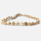 11-12mm Champagne Gold Hexagon Fancy Blister Freshwater Pearls 15.5 inch 32 pieces - The Bead Traders