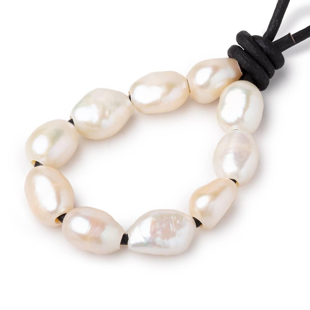 11-12mm Cream Large Hole Baroque Freshwater Pearls 10pcs - The Bead Traders