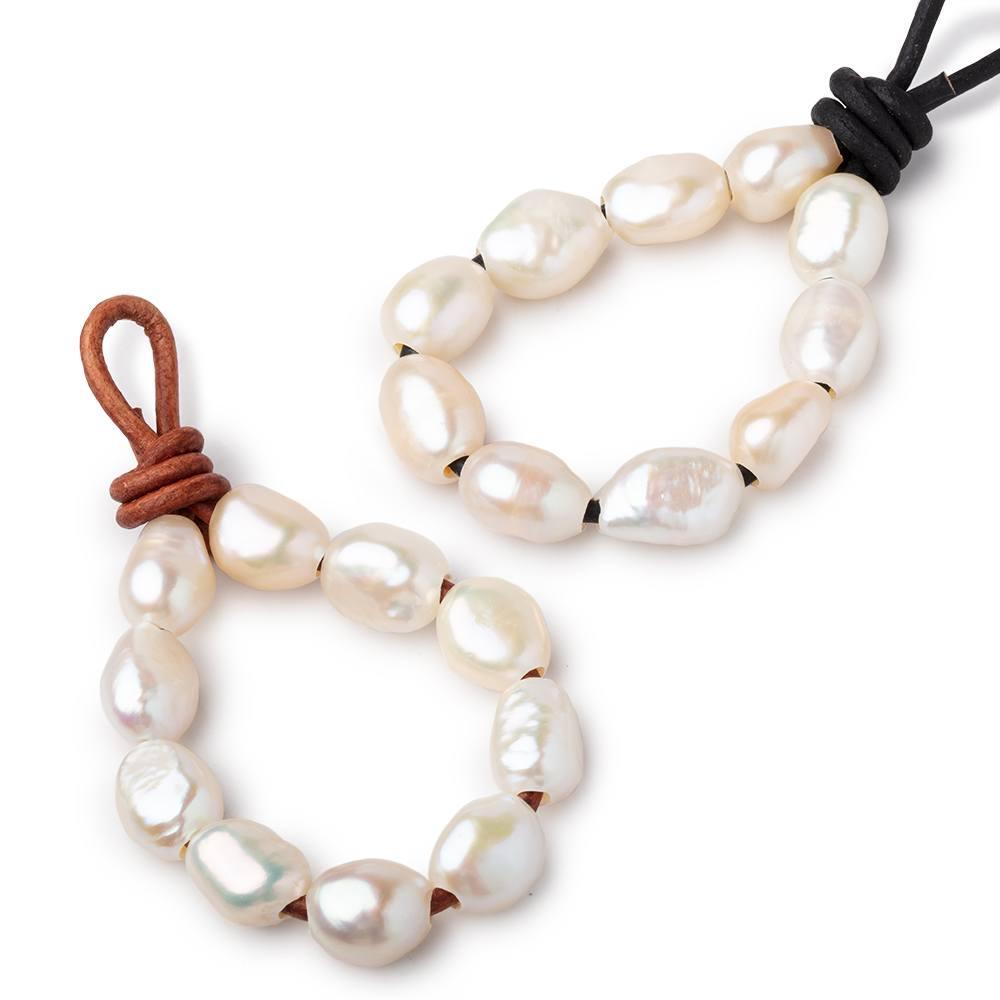 11-12mm Cream Large Hole Baroque Freshwater Pearls 10pcs - The Bead Traders