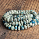 11-12mm K2 Azurite Granite "K2 Jasper" Rondelles 16 inch 55 beads - The Bead Traders