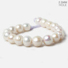 11-12mm Off White Baroque Large Hole Freshwater Pearl 8 inch 18 pieces - The Bead Traders