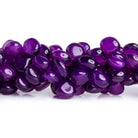 11-12mm Purple Chalcedony Plain Hearts 8 inch 43 beads - The Bead Traders