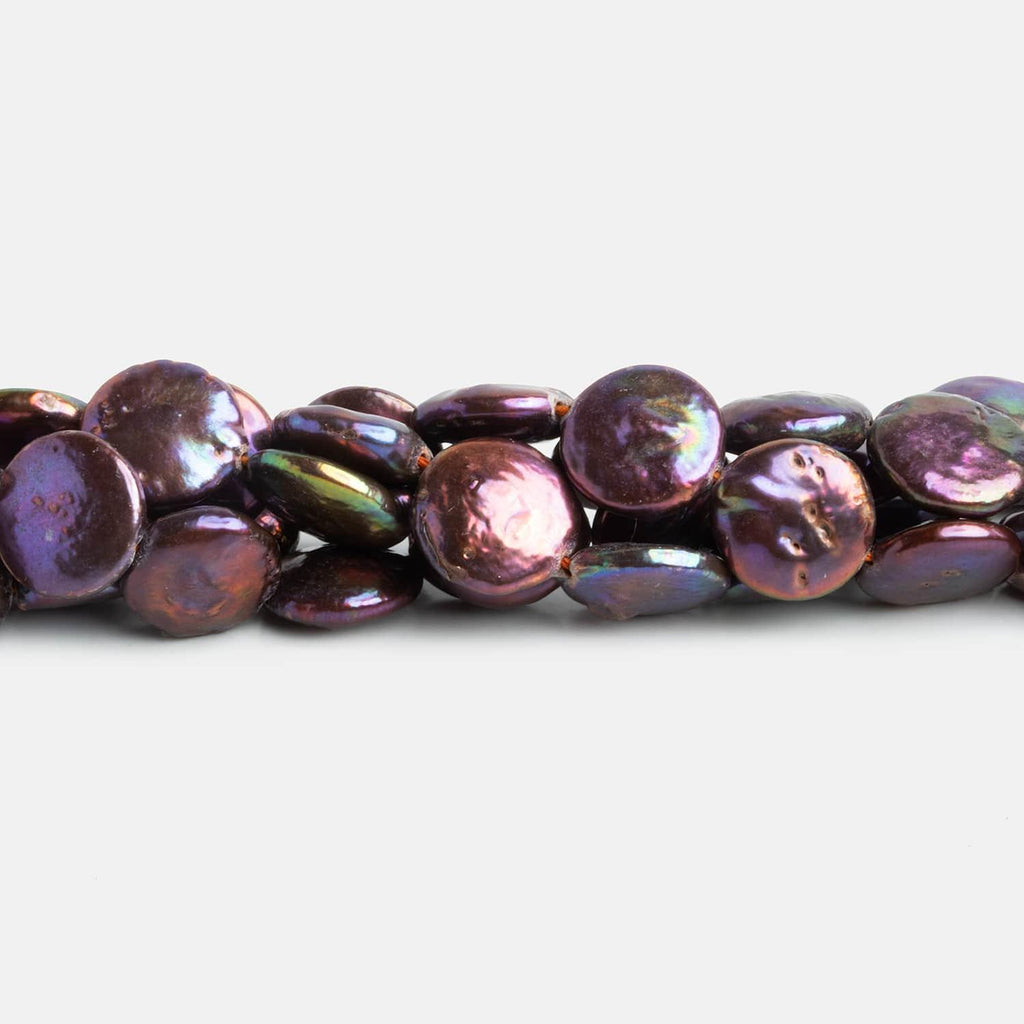 11-12mm Purple Coin Pearls 16 inch 33 beads - The Bead Traders