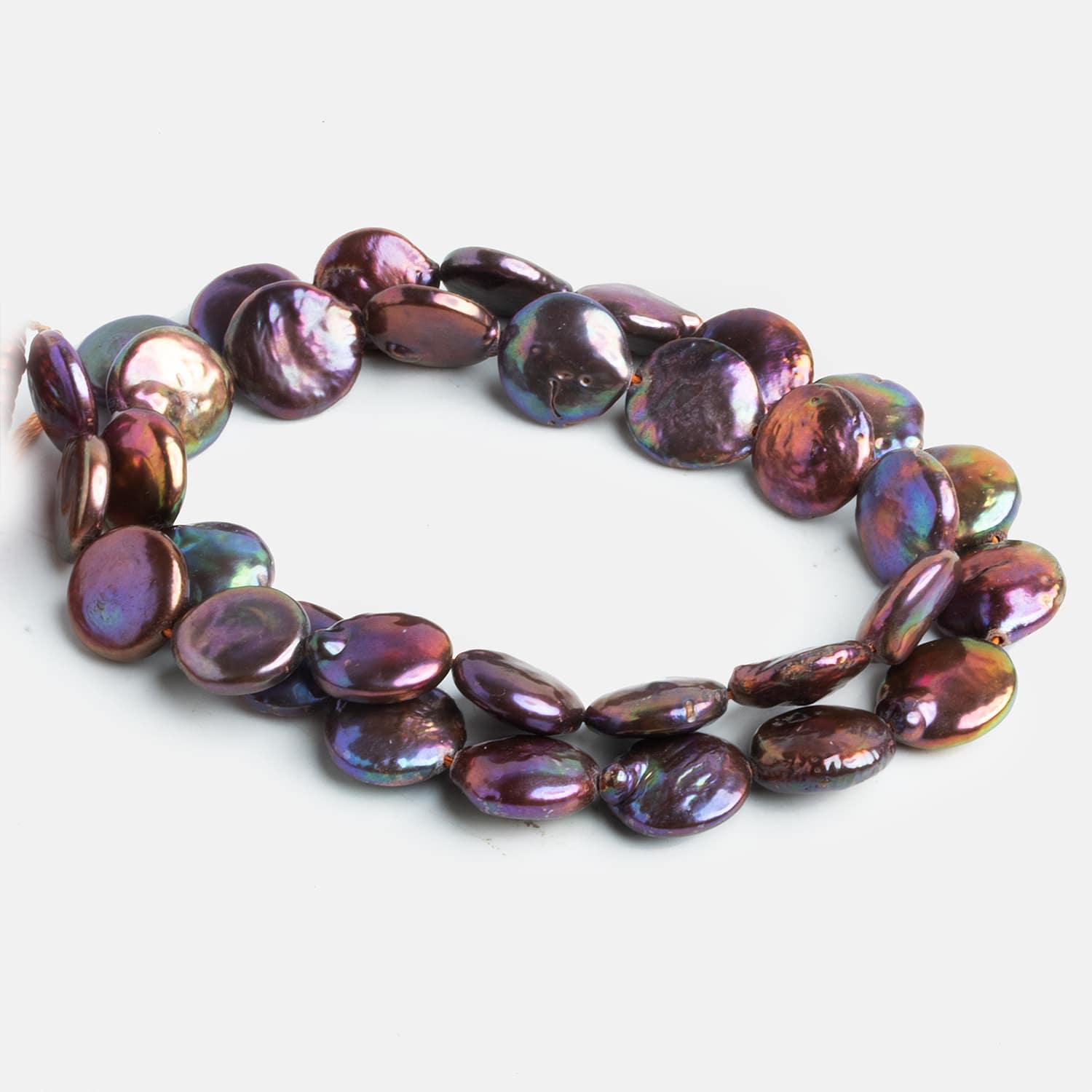 11-12mm Purple Coin Pearls 16 inch 33 beads - The Bead Traders