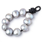 11-12mm Silver Lilac Large Hole Baroque Pearls Set of 10 - The Bead Traders