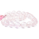 11-13.5mm Rose Quartz faceted round beads 14 inches 29 pieces, - The Bead Traders