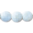 11-13mm Denim Blue Opal faceted coin beads 8 inch 13 pieces - The Bead Traders