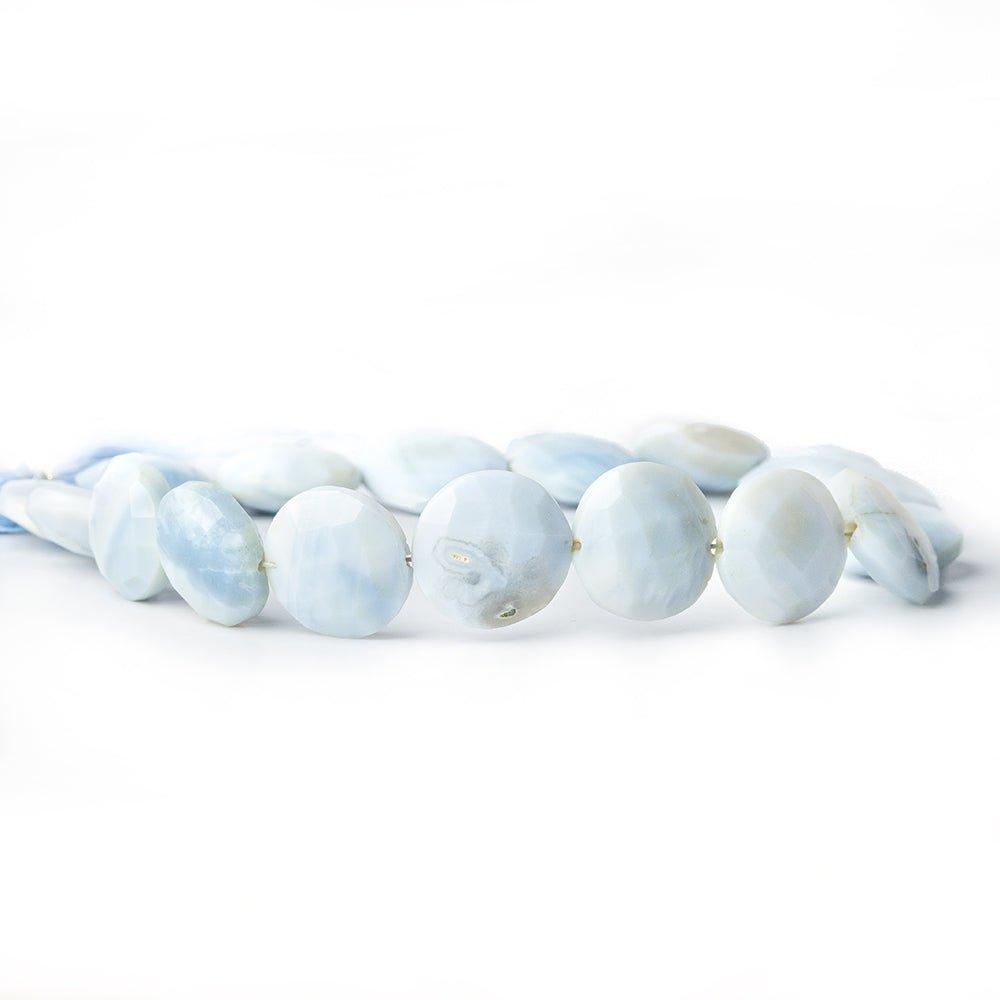 11-13mm Denim Blue Opal faceted coin beads 8 inch 13 pieces - The Bead Traders