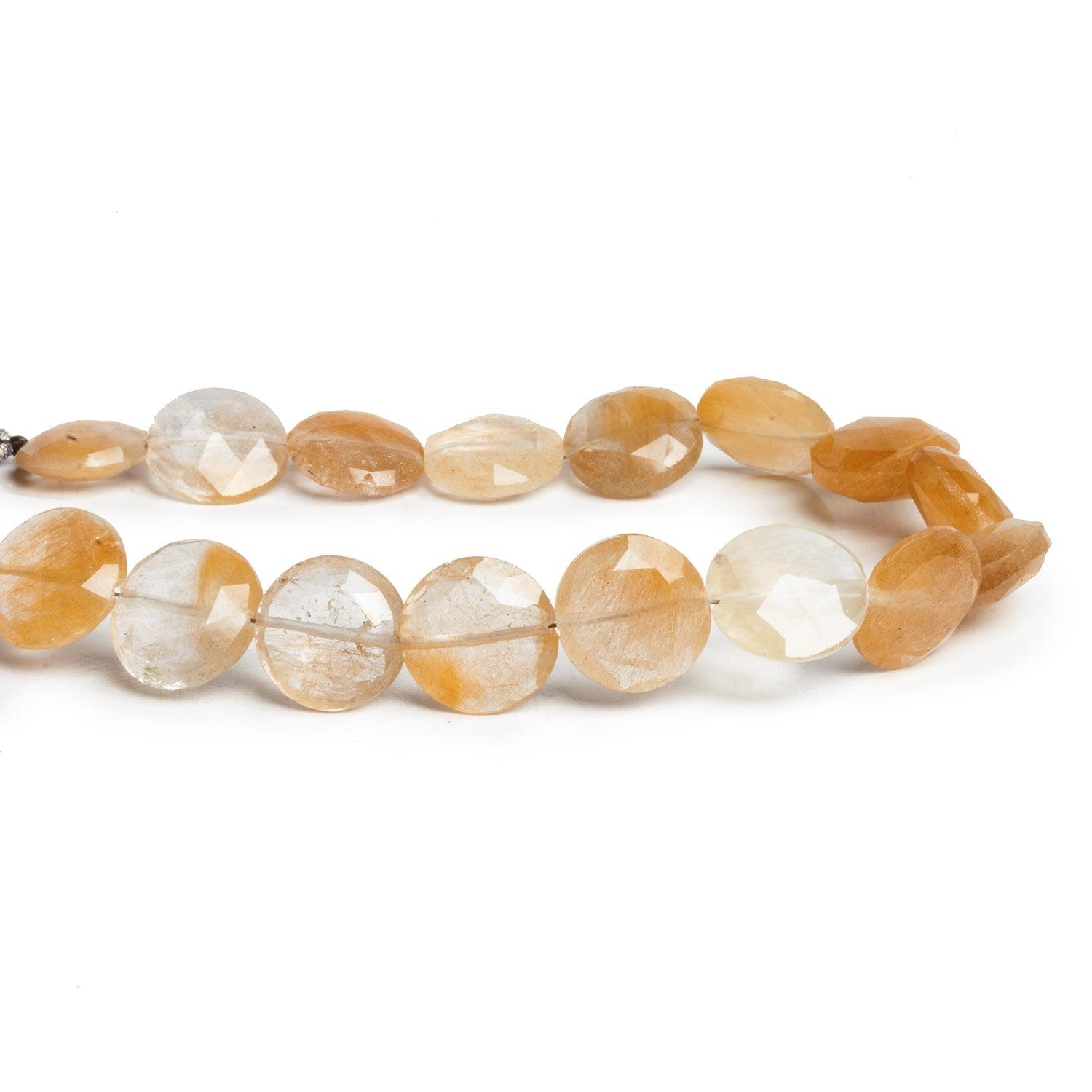 11-13mm Rutilated Quartz Faceted Coins 8 inch 15 beads - The Bead Traders