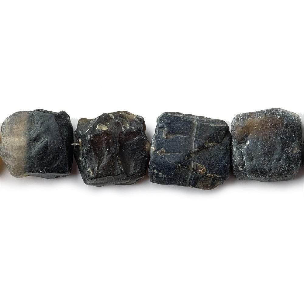 11-14mm Banded Agate Tumbled Hammer Faceted Square Beads 8 inch 16 pcs - The Bead Traders