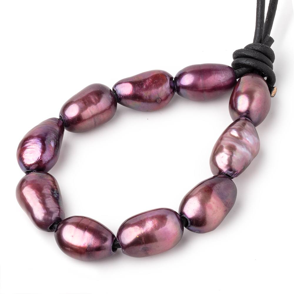11-14mm Blush Purple Large Hole Baroque Pearls 16 inch 10 pieces - The Bead Traders