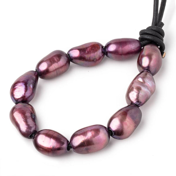 11-14mm Blush Purple Large Hole Baroque Pearls 10 pieces