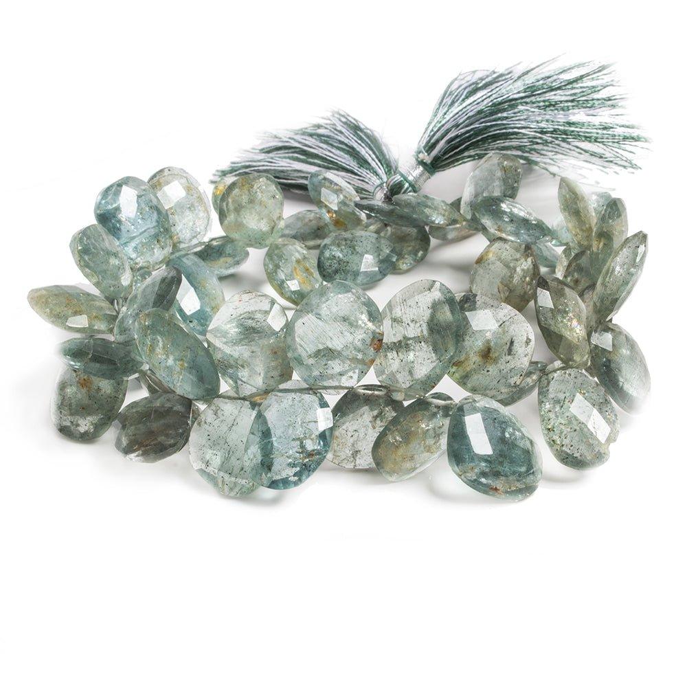 11-15mm Moss Aquamarine Faceted Freeshape Beads 9 inch 48 pieces - The Bead Traders