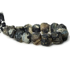 11-16mm Black Agate Tumbled Hammer Faceted Cube Nuggets Beads 8 inch 15 pcs - The Bead Traders