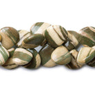 11 - 18mm Green Tan Zebra Jasper Plain Heart Beads 8 inch 40 pieces - The Bead Traders