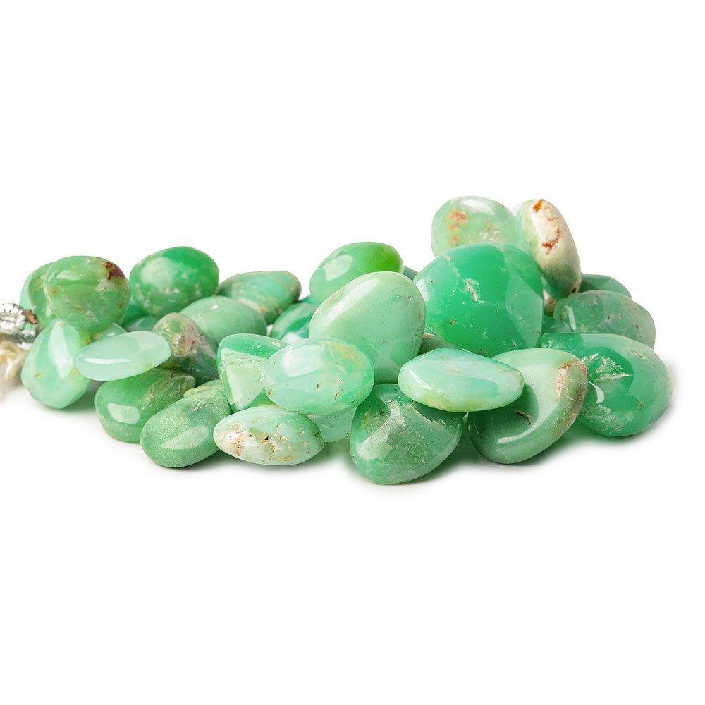 11-21mm Chrysoprase & Matrix plain heart Beads 8 inch 39 pieces - The Bead Traders