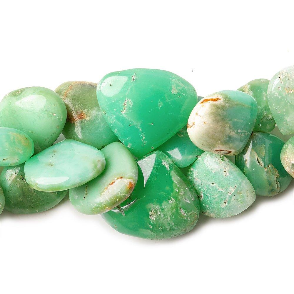 11-21mm Chrysoprase & Matrix plain heart Beads 8 inch 39 pieces - The Bead Traders